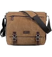 Vintage Messenger Bag 15.6 Inch Laptop for Men Women, Large Travel Crossbody Shoulder Purse Canva...