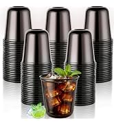 Homewarm 50 Pcs Black Plastic Cups Disposable