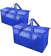 TICONN 2 Pack Extra Large Moving Bags with Zippers & Carrying Handles, Heavy-Duty Storage Tote fo...
