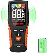 LASELION Pinless Moisture Meter MS12 Non-Destructive Wood Moisture Meter Detector with Large LCD ...