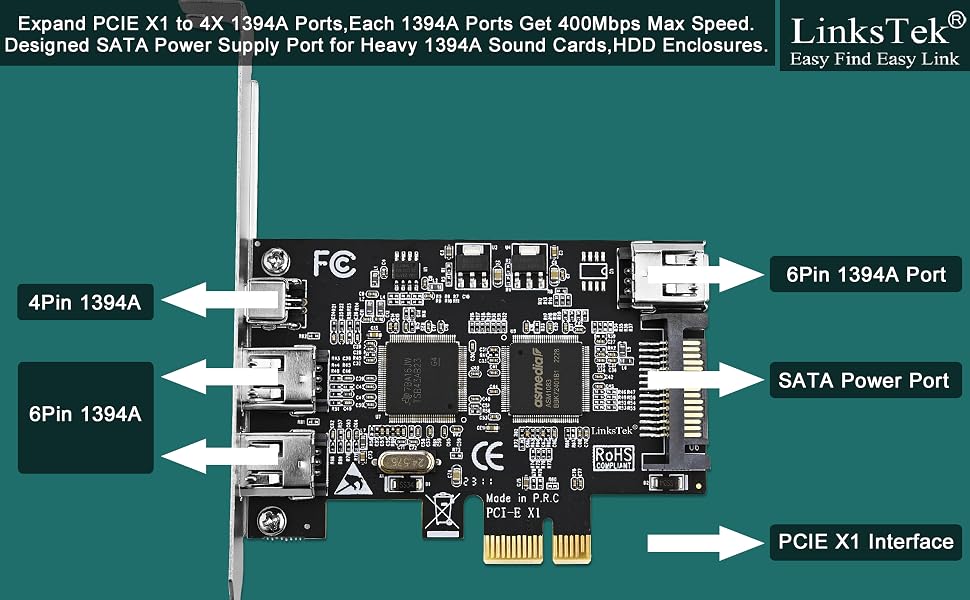 pcie firewire card pcie 1394a card pcie 1394a firewire expansion card
