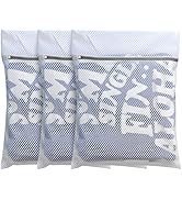 FOYERNUAGE 3pcs PREMIUM Honeycomb Mesh Laundry Bags for Delicates with Zipper,Travel Storage Orga...