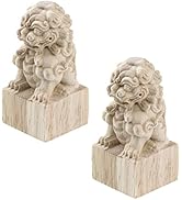 HEVSTIL 2-Pack Lion Post Finials,Fence Post Finial Newel Post Finial Wood Finials Decorative Deli...
