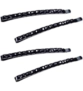 4Pcs Black Rhinestone Barrettes, Shiny Hair Pin, Crystal Diamond Bobby Pin, Hairpin, Sparkly Hair...