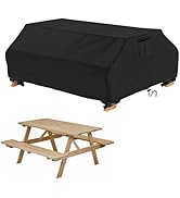 STARTWO Waterproof Picnic Table Cover Outdoor Patio Bench Covers for 6 ft Picnic Table Bench Set ...