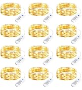 Minetom 12 Pack Fairy Lights Battery Operated String Lights, 8 Modes & Timer, 7ft 20LED Waterproo...