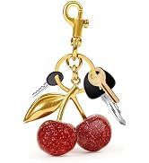 Topoem Cherry Keychain, Sparkling Resin Bag Charms for Handbags, Cherry Charm Accessory for Purse...