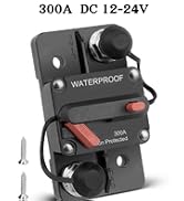 RED WOLF 300A Circuit Breaker Fuse Holder 3/8" Screw Studs w/Manual Reset Switch DC 12-24V for Bo...