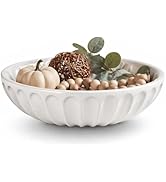 Songtec Concrete Decorative Bowl, 10" Large Decorative Bowls for Home Decor Entry Cabinet (White)