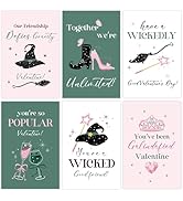hvdler 24 Pack Witchy Valentines Day Cards for Girls Boys, 6 Designs Wicked Valentine’s Cards wit...