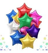 TAOYE Colorful Star Foil Balloons, 18 Inch 14 Pcs Colorful Mixed Stars Shape Mylar Helium Balloon...