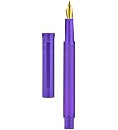 Hongdian 1851 Purple Forest Fountain Pen Medium Nib, Classic Design with Converter and Metal Pen ...