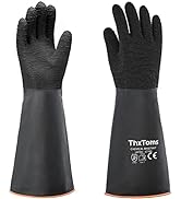 ThxToms Heavy Duty Rubber Gloves, Versatile Latex Chemical Resistant Gloves, Upgraded with Anti-S...
