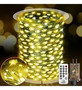 KNONEW 203FT Outdoor Christmas Fairy Lights Plug in,600 LED String Lights Outdoor Waterproof 8 Mo...