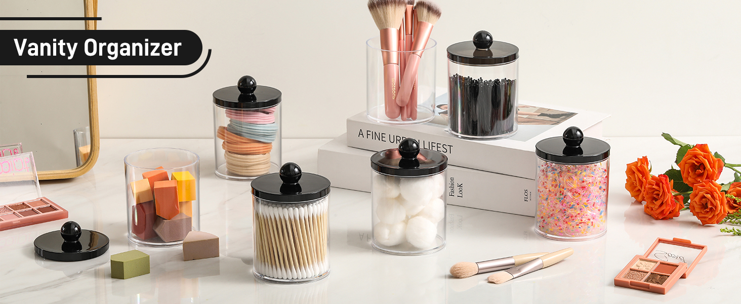 qtip holder dispenser bathroom canisters