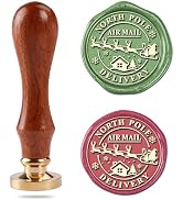 YOLAKIS Northpole Wax Seal Stamp for Air Mail Christmas Cards, Invitations, Envelopes, Gift Packa...