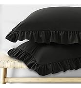 KKJIAF Ruffle Pillow Cases Standard Size Set of 2, Ruffled Pillow Covers with Envelope Closure, W...