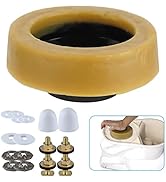 Extra Thick Toilet Wax Ring, Toilet Bowl Wax Seal Kit with Closet Bolts, Bolt Caps, PE Flange and...