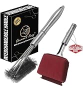 2-in-1 Stainless Steel Grill Brush Cleaning Kit, Grilling Accessories, Interchangeable BBQ Brush ...