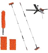 6.4ft Ceiling Fan Duster Cleaner Kit - 360° Rotating Microfiber Mop with Extension Pole & Locking...