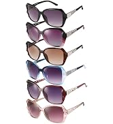 DragonflyDreams 4 Pcs Women Large Sunglasses, UV 400 Glasses Oversized Classic Trend Ladies Sungl...