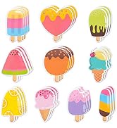 Xqumoi 30 Pack Ice Cream Sticky Notes, Total 600 Sheets, Assorted Summer Fruit Popsicle Sticks Se...