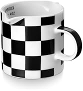 ABRUTY Espresso Cups, 5 OZ Ceramic Double Spouts Cups, Espresso Shot Cup with Handle and Measurin...