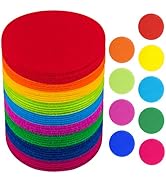 SIQUK 54 Pieces Carpet Markers 5 Inch Carpet Marker Hook and Loop Spot Makers for Classroom, 9 Co...