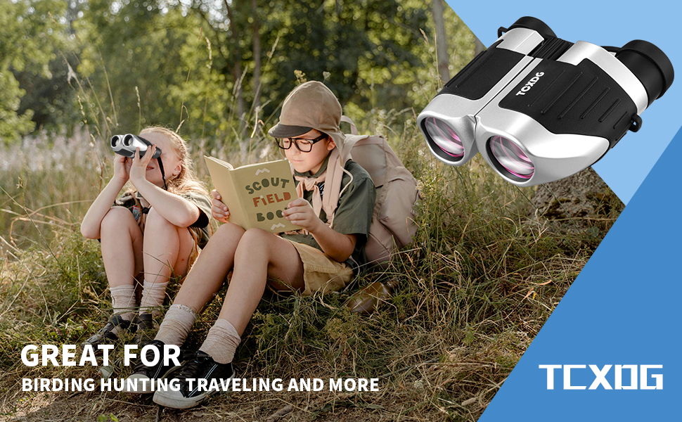 Large View Compact Binoculars with Low Light Vision