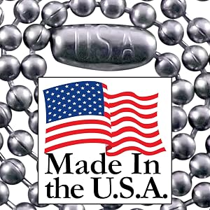 American made stainless steel ball chains coiled