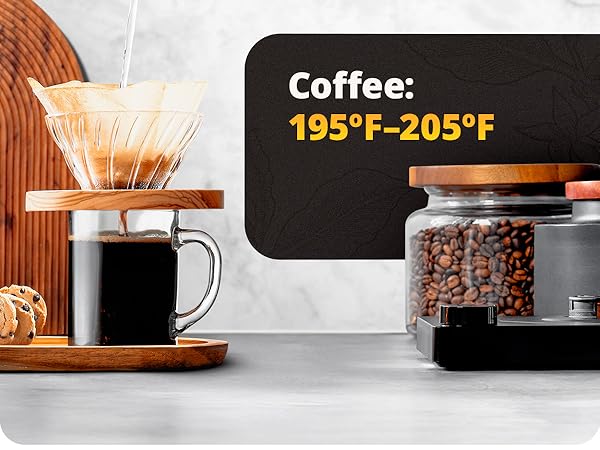 water falling into pour over making a cup of coffee