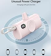 Handy Pink Battery Charger for iPhone, 5000mAh Small Power Bank with USB Type C Cable for Samsung...
