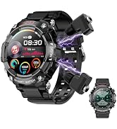 UYRGT Smart Watch with Earbuds, for iOS Android Phone,3 in 1 Round Fitness Tracker, 1.52 Inch Ful...