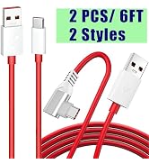Jelanry 2-Pcs 6FT OnePlus SUPERVOOC 80W USB A to C Cable, Type C Charging Cable Warp Fast Charge ...