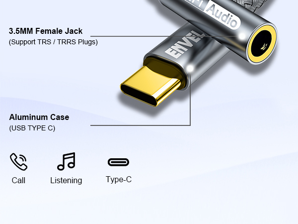 ENVEL USB C to 3.5mm Jack Audio Adapter