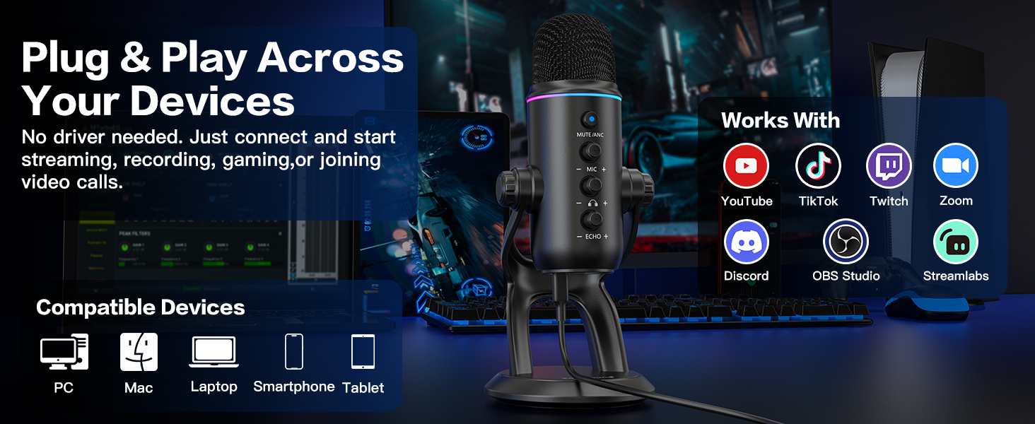 Noise Cancellation USB Mic