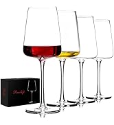 BACLIFE Hand Blown Red Wine Glasses Set of 4 – Premium Crystal Wine Glasses With Long Stem,19 oz ...
