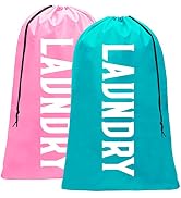Fiodrmy 2 Pack XL Travel Laundry Bag, Machine Washable Dirty Clothes Organizer, Large Enough to H...