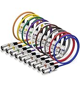 EBXYA XLR Cable 2ft 10 Pack 3 Pins Balanced XLR Microphone Cable Male to Female Suitable for Audi...