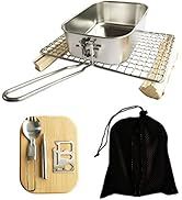 DZRZVD Camping Cookware Mess Kit Gear,Backpacking Accessories Equipment Pots and Pan Set with Mes...