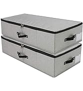 AMJ Under Bed Clothes Organizer Large Storage Bins with Durable Fabric, 4 Reinforced Handle, for ...