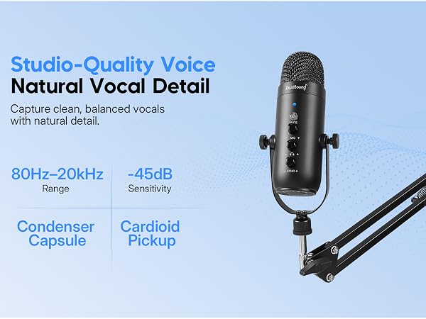 Studio-Quality Sound Natural Vocal Detail