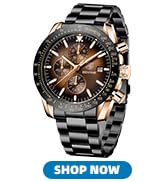 BENYAR Watches for Men Analog Quartz Chronograph Stainless Steel Waterproof Men's Wrist Watches B...