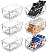 SOUJOY Set of 6 Sugar Packet Holder, Acrylic Tea Bag Bowl for Drawer, Clear Caddy Tea Packet Stor...