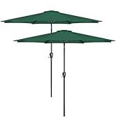 HealSmart 2pcs 9ft Patio Umbrella with Push Button Tilt/Crank, Outdoor Table Market Yard Umbrella...