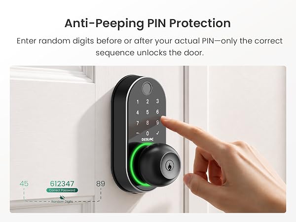 keyless entry door lock with handle