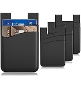 Phone Card Holder Stick On, 3 Pack 2 Pockets Adhesive Credit Card Holder for Phone Case, Sticky C...