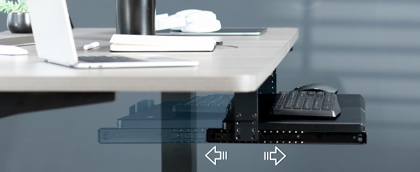 under desk mounted keyboard tray