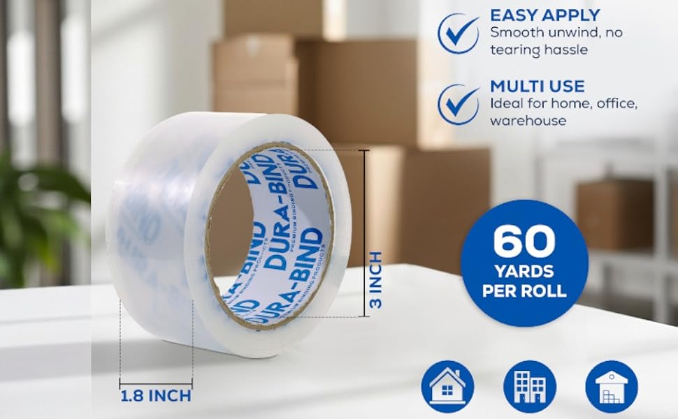 Thick clear sealing tape for cartons and packaging