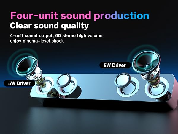 2 x 5W drivers, stereo output mode